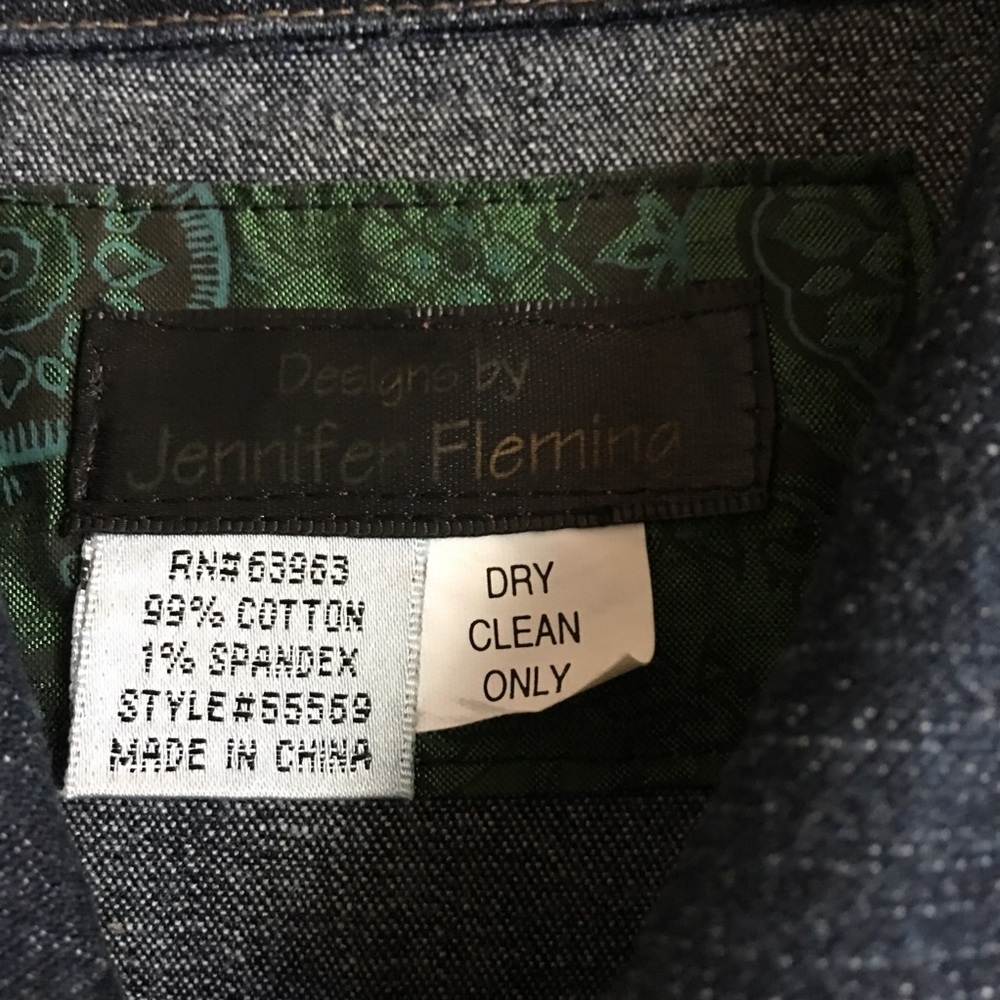 Designed Jennifer Fleming Jean Patch Jacket-Sz M - image 5